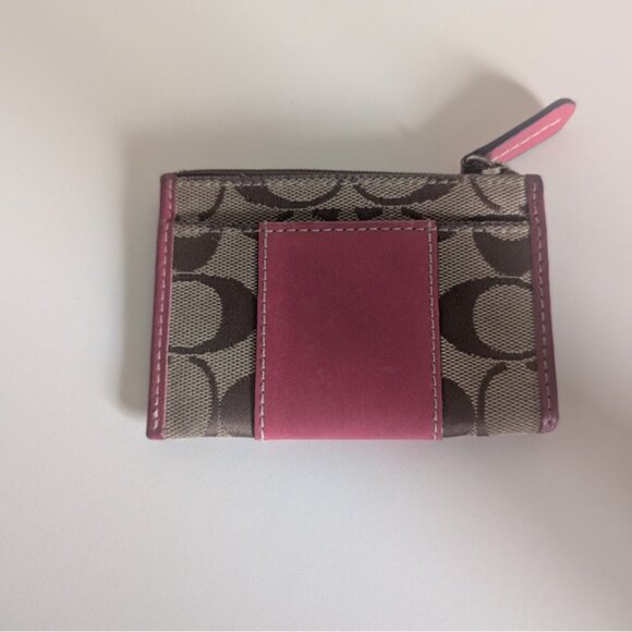 Coach Pink Leather Card Holder - Picture 2 of 4